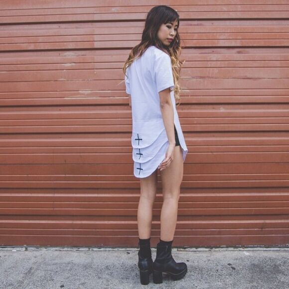 Homme + Femme LA Triple Layer Shirt in Pink - Picture 4 of 14